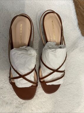 Nicholas Kirkwood Brown Leather Multi-Strap Slingback Sandals